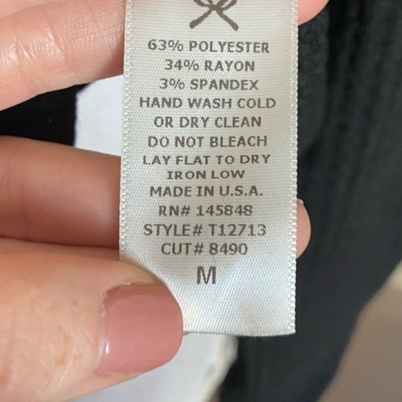 Everly • Black Waffle Fabric Cowl Turtleneck Top - Picture 3 of 4